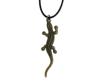 Bronze Lizard Choker Necklace, Animal Jewellery, nature lover gift for her him, unisex mens jewelry, holiday jewellery wildflire friendship