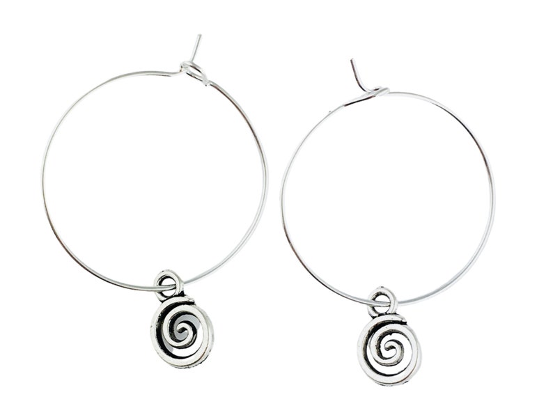 Dainty Spiral Hoops, Swirl Hoop Earrings, the Sacred Spiral Symbol