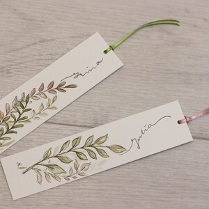 Personalisierung Lesezeichen Aquarell/Illustration Blumen - handgemalte Originale aus Künstlerhand - 19 x 4,5 cm