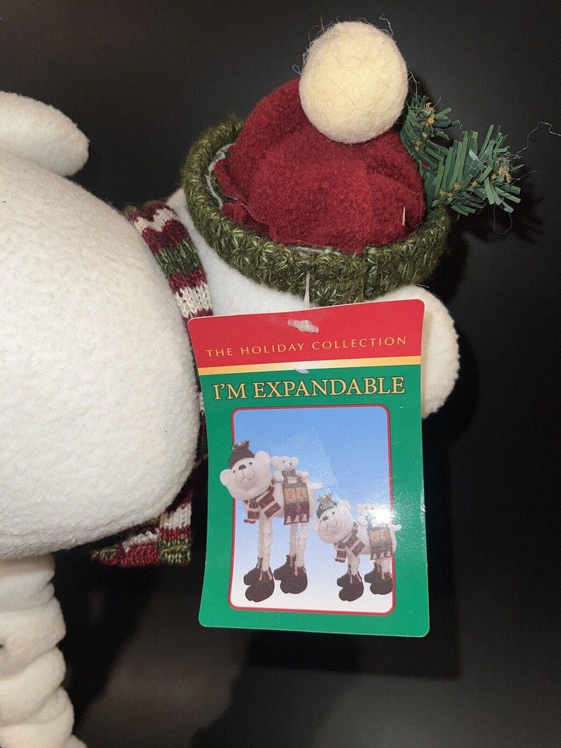 Vtg Polar White Bear &Baby Plush Calendario de Adviento de Navidad Cuenta regresiva imagen 4