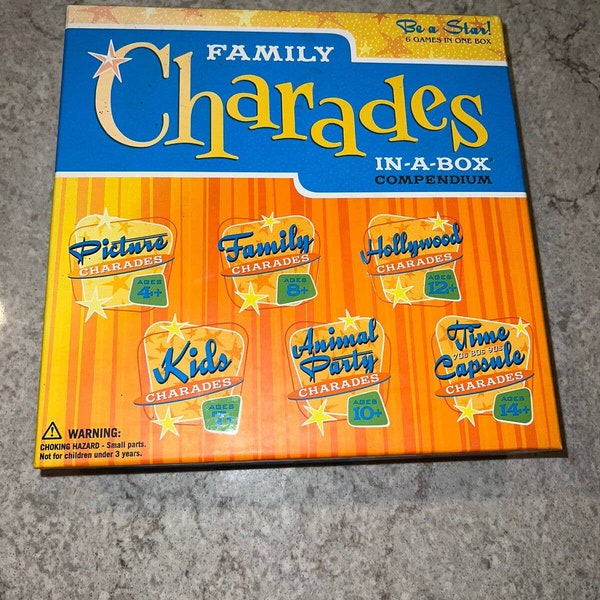 Family Charades In A Box Compendium - 6 Games in One Box Be A Star Complete