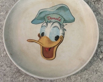 RARE VTG 8” Disney Donald Duck Melamine Plate 1965 MEXICO Original
