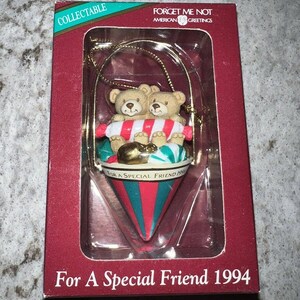 ORNAMENT: AMERICAN GREETINGS For A Special Friend 1994 Christmas Bears & Candy