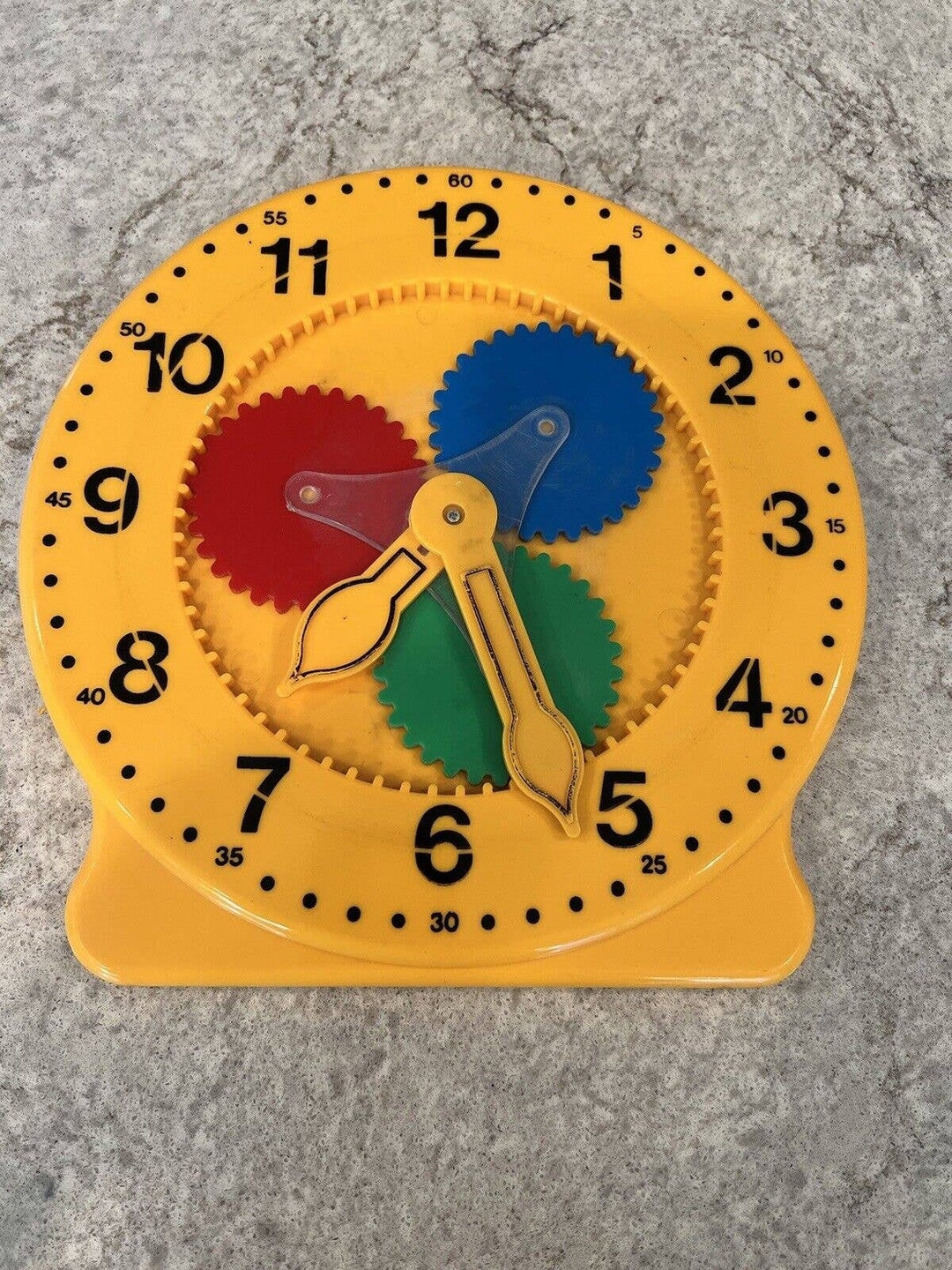 Vintage Original Large Clock Moving Gears Teaching Time Etsy