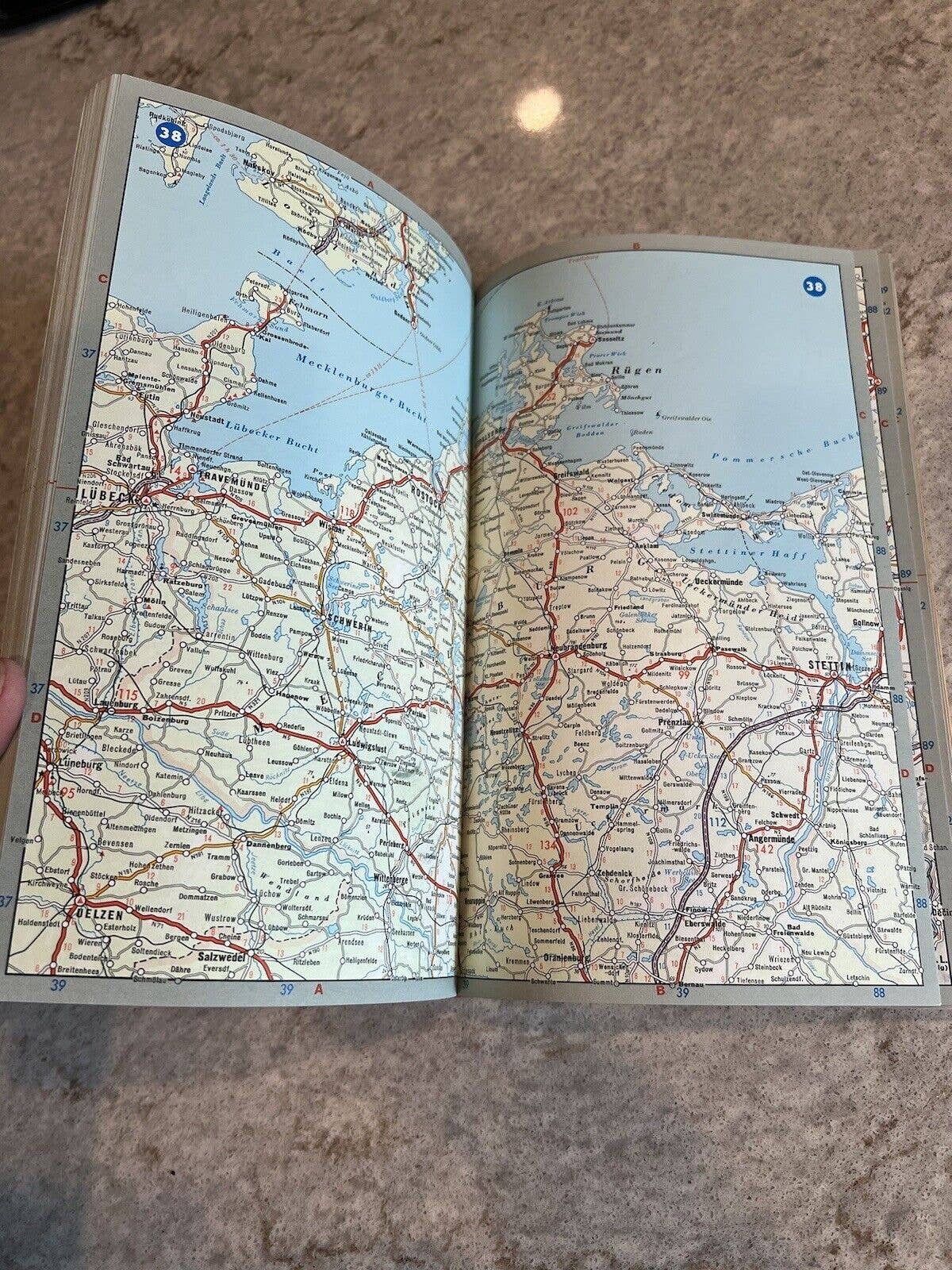 Vintage Europa Touring Maps Atlas- Motoring Guide of Europe- Hallwag Bern