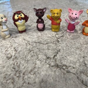 Vtg 6 Winnie the Pooh Disney Pencil Toppers Owl Kanga Pooh Tigger Piglet Rabbit