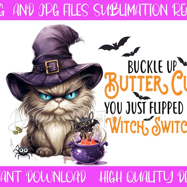 Halloween Grumpy Cat Sublimation | Grumpy Cat Funny Shirt PNG | Sarcastic Cat Shirt PNG Sublimation | Digital Download