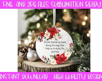 Décoration de Noël de l'amitié : motif floral festif (téléchargement numérique)