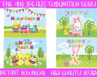 Bundle de cliparts puzzles de Pâques : lapin, train, panier (Téléchargement numérique JPG, PNG)