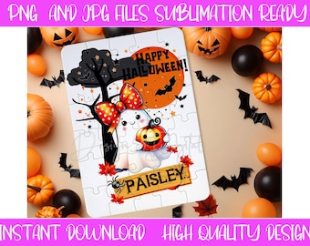 Spooky Ghost PNG sublimation Design : casse-tête d'Halloween, sac de friandises (téléchargement numérique)