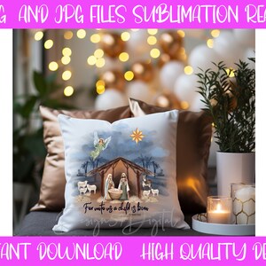 Watercolor Nativity Scene Clipart: Christmas Jesus PNG (Digital Download)
