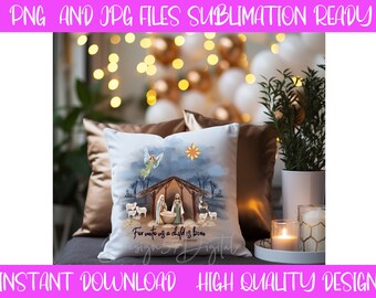 Watercolor Nativity Scene Clipart: Christmas Jesus PNG (Digital Download)