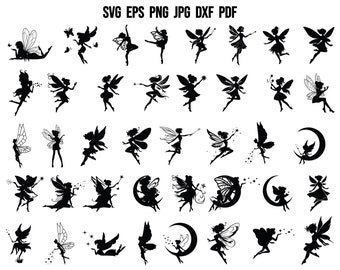 Fee Silhouette | Fee SVG Bundle | Fee Cricut | Fairy Cut Datei | Fee Clipart | Fee-Vektorgrafik | Zahnfee SVG | Fee Sublimation
