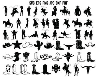 Cowboy SVG | Retro Western SVG | Country Svg | Rodeo Svg | Howdy Svg | Cowgirl Svg | Commercial Use | Clipart | SVG Cut File for Cricut Png