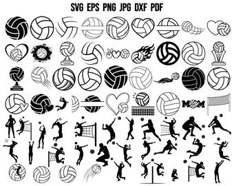Silueta de voleibol / SVG de voleibol / Archivo de corte de voleibol / Svg de deporte / Svg de pelota de voleibol / Svg de jugador de voleibol / Silueta de deporte