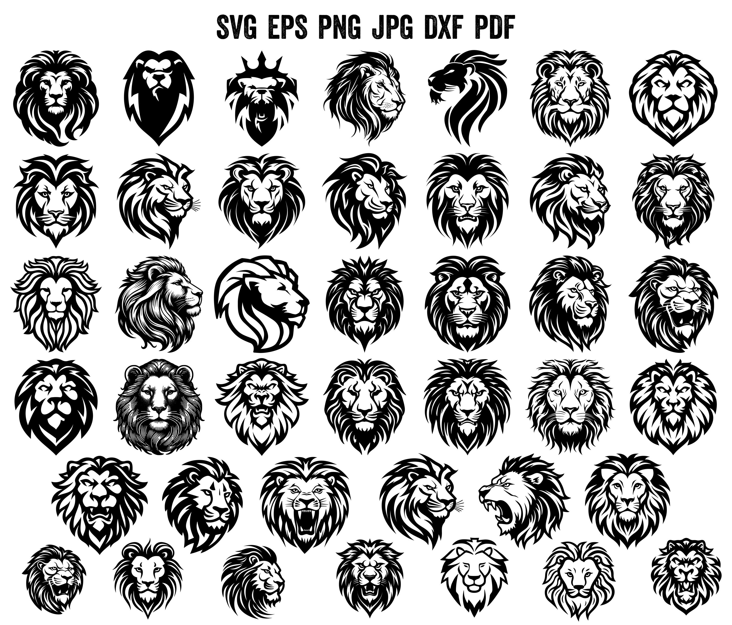 Lion Head SVG | Lion SVG Cut File | Lion Silhouette | King Lion Svg | Peeking Lion SVG | Lion Vector | Vinyl | Decal | Stencil | Safari Png