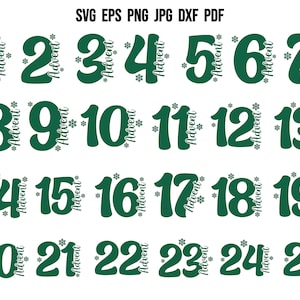 Plotter File Advent Calendar Christmas SVG | Christmas Calendar SVG | Christmas SVG | Christmas Countdown Numbers Svg | Cut Files | Cricut