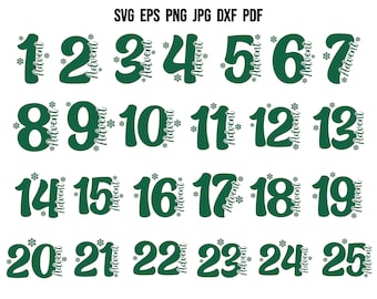 Plotter File Advent Calendar Christmas SVG | Christmas Calendar SVG | Christmas SVG | Christmas Countdown Numbers Svg | Cut Files | Cricut