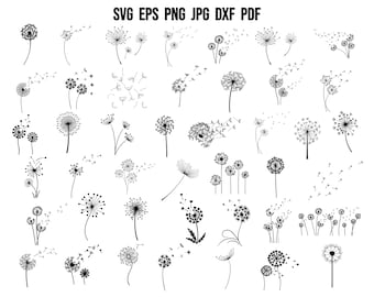 Löwenzahn SVG | Löwenzahn Schnittdatei | Löwenzahn Cricut | Löwenzahn-Silhouette | SVG-Dateien für Cricut | Löwenzahn Clipart | Vektor | Druckbar