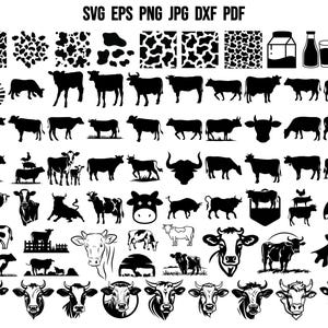 Cow Silhouette | Cow SVG Bundle | Cow Print Svg | Cow Cricut | Animal Svg | Farm Animal Svg | Farm Life Svg | Cow Vector | Decal | Clipart