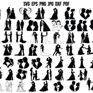 Wedding SVG | Couple SVG | Wedding Silhouette | Bride Groom Svg | Mr Mrs Svg | Wife Husband Svg | Marriage Svg | Wedding Decor Design Vector