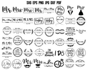 Wedding SVG | Mr Mrs 2026 SVG | Wedding Decor | Wedding Monogram | Mr Mrs Cut File | Cricut | Bride Svg | Groom Svg | Save the date Decor
