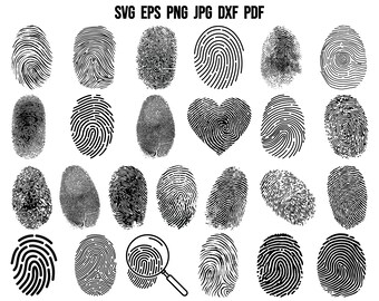 Fingerprint SVG | Fingerprint Cricut | Thumbprint Svg | Biometric Svg | Fingerprint Silhouette | Clipart | Cut files for Cricut Design PNG