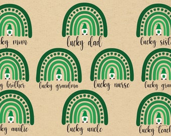 St Patrick's Day Svg Lucky Svg Shamrock Svg Rainbow St Patrick Svg St Patrick Gnome Svg Lucky Nurse Svg Lucky Teacher Svg Lucky Family Shirt