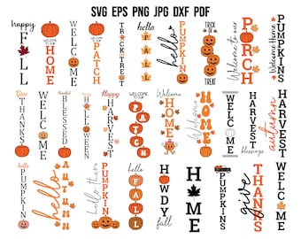 Jesienny znak na ganku SVG | Jesienny plik SVG Cut | Święto Dziękczynienia SVG | Dynia SVG | Halloween SVG | Jesień SVG | Jesienny sublimacyjny wydruk clipart