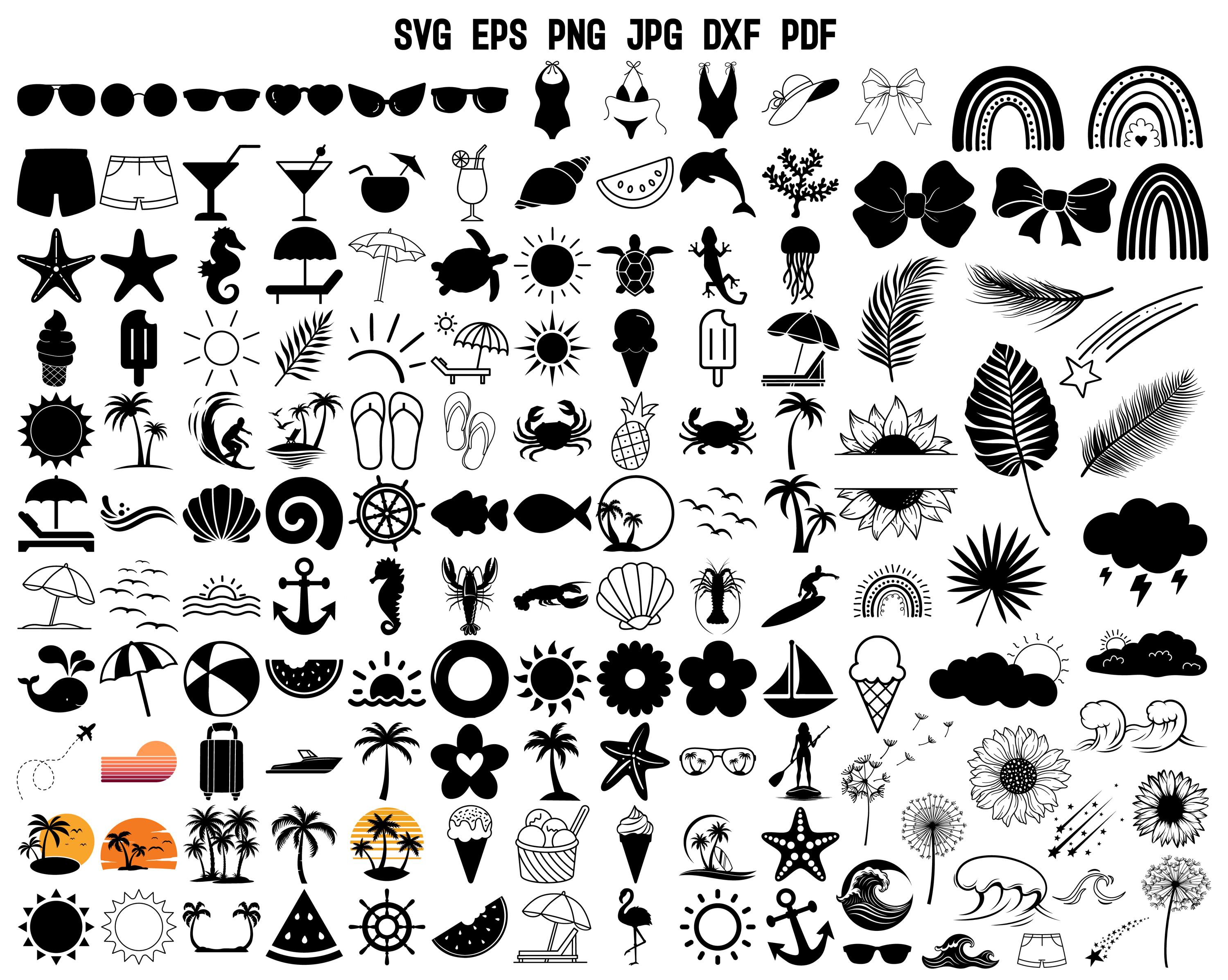 Beach SVG Bundle | Beach Silhouette | Summer SVG Cut File | Beach Life ...