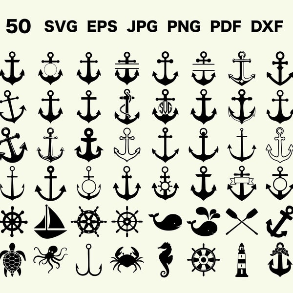Anchor Svg Nautical Svg Split Anchor Svg Sea Svg Anchor Cut File Anchor Silhouette Anchor Clipart Monogram Anchor Svg Boat Anchor Svg Summer