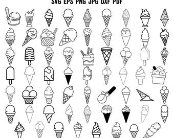 Glass SVG | Sommar SVG | Glasstrut Svg | Glasskontur | Glass Cricut | Clipart | Klipp fil | Vinyl | Dekal | Stencil PNG