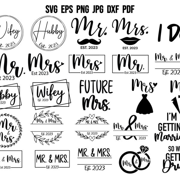 Mr Mrs SVG | Wedding SVG | Hand Lettered Mr Mrs SVG | Split Monogram Marriage Svg | Wedding Decor | Wife Husband Svg | Bride Svg | Groom Svg