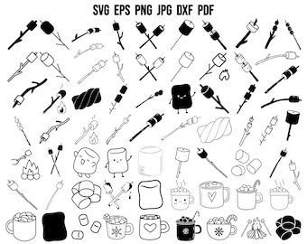 Marshmallows SVG | Camping SVG | Adventure SVG | Outdoors Svg | Marshmallows Cricut | Clipart | Vector | Silhouette | Cut files for Cricut