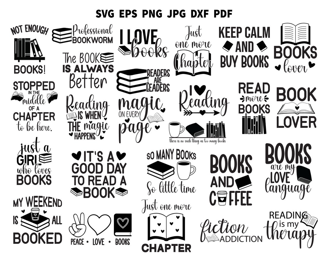Reading SVG | Book Lover SVG | Books SVG | Reading Cut File | Reading ...