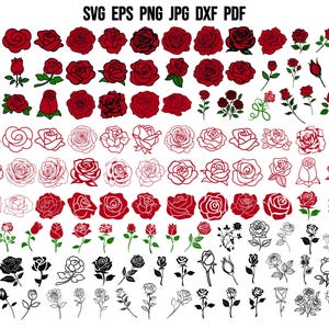 以下が含まれることがあります： 赤、白、黒のバラのSVGカットファイル100個セット。バラは伝統的なものからモダンなもの、風変わりなものまで、さまざまなスタイルがあります。ファイルは、カード、招待状、ホームデコレーションなど、パーソナライズされたプロジェクトを作成するのに最適です。