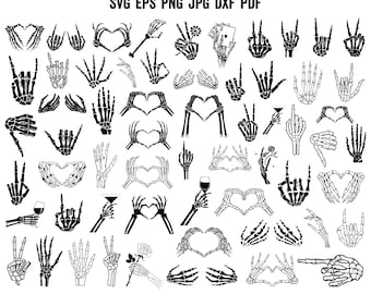 Skeleton Hands SVG | Skeleton SVG Cut File | Skeleton Cricut | Halloween Svg | Spooky Svg | Skeleton Hands Cricut | Clipart | Silhouette PNG