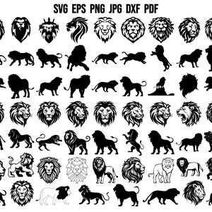 ライオンのシルエット | ライオン SVG | ライオンの頭 SVG | ライオンキング SVG | ライオンのクリカット | 動物 SVG | サファリ SVG | ジャングル SVG | パーティーの装飾 | 野生動物