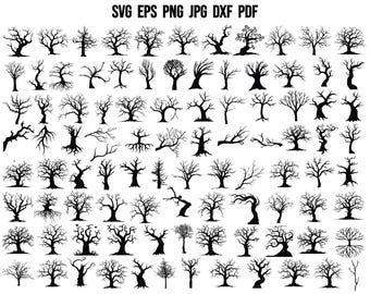 Silueta de árbol / Árbol SVG / Árbol muerto SVG / Paquete de árboles SVG / Clipart de árbol / Cricut de árbol / Diseño de árbol Png Svg / Archivo de corte de árbol por sublimación