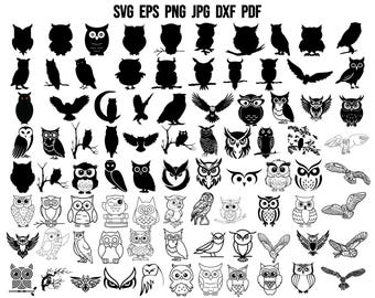 Silhouet uil | SVG-bundel uil | Vogel Svg | Wilde dieren Svg | Bos dier Svg | Cricut uil | Uil-clipart | Uilvector | Dierenontwerp, png