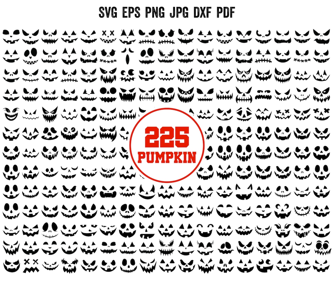 Pumpkin Face SVG | Halloween Face SVG | Jack O Lantern Faces Svg ...