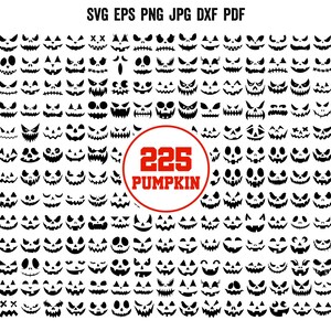 Twarz dyni SVG | Twarz Halloween SVG | Twarze Jack O Lantern SVG | Plik do cięcia twarzy dyni | Cricut | Clipart | Sylwetka | Straszna koszulka PNG