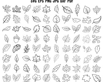 Fall Leaf SVG | Fall SVG | Hand drawn leaf SVG | Fall Leaves Silhouette | Cricut | Clipart | Outline Leaves Svg | Autumn Leaf Vector | Vinyl
