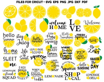 Lemon SVG Lemon Cut File Summer Svg Lemonade SVG Lemon Silhouette Beach Svg Lemon Printable Cricut Clipart Summer T shirt Quote Sublimation
