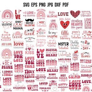 Valentine&#39;s Day SVG | Retro Valentine SVG | Valentine T shirt | Funny Valentine Svg | Kids Valentine Svg | Valentine Quote Bundle Cut File