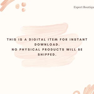 May include: A digital download graphic with a pink watercolor background. The text reads: "This is a digital item for instant download. No physical products will be shipped."