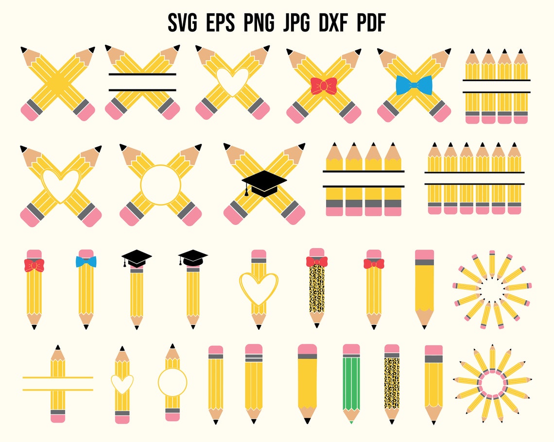 School SVG | Pencil SVG | Teacher SVG | Crayon Svg | Pencil Cut File ...