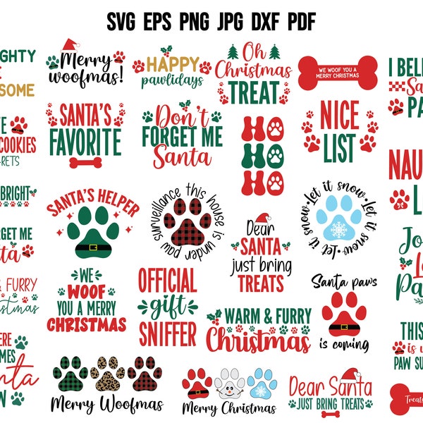 Dog Christmas SVG | Christmas SVG | Dog SVG | Dog Bandana Svg | Dog Quote Svg | Christmas Cut File | Clipart | Cricut | Dog Mom Svg Vector