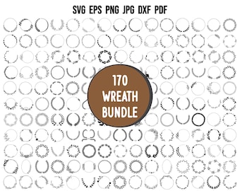 Wreath SVG | Wreath Laurel SVG | Floral Wreath Svg | Wedding Wreath Svg | Floral Svg | Circle Frame Svg | Monogram | Cricut | Clipart Design