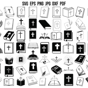Bible SVG | Bible Silhouette | Holy Bible SVG | Jesus Svg | Christian Svg | Bible Cricut | Vector | Clipart | Religion Svg | Catholic Svg
